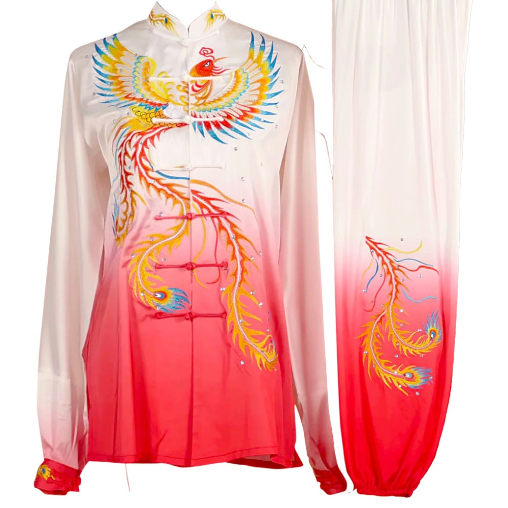 UC004 - Red/White Gradient Uniform with Phoenix Embroidery