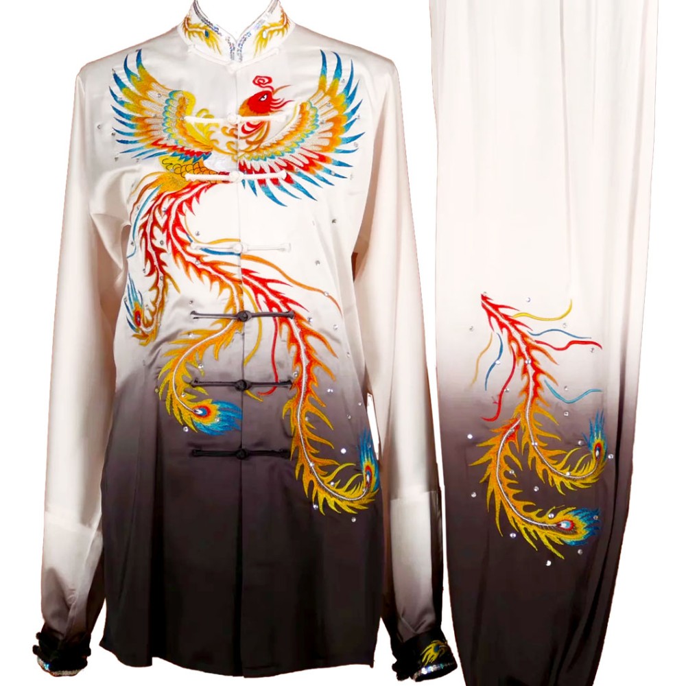 UC009 - White/Black Gradient Uniform with Phoenix Embroidery