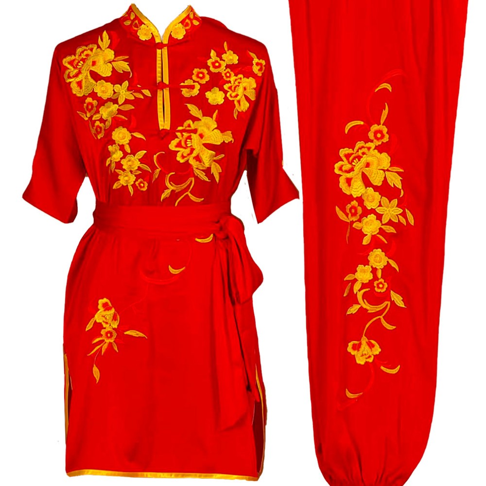 UC011 - Red Uniform with Flower Embroidery