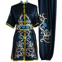 Blue Uniform with Phoenix, Cloud  and Water Embroidery  (Pre-Order)