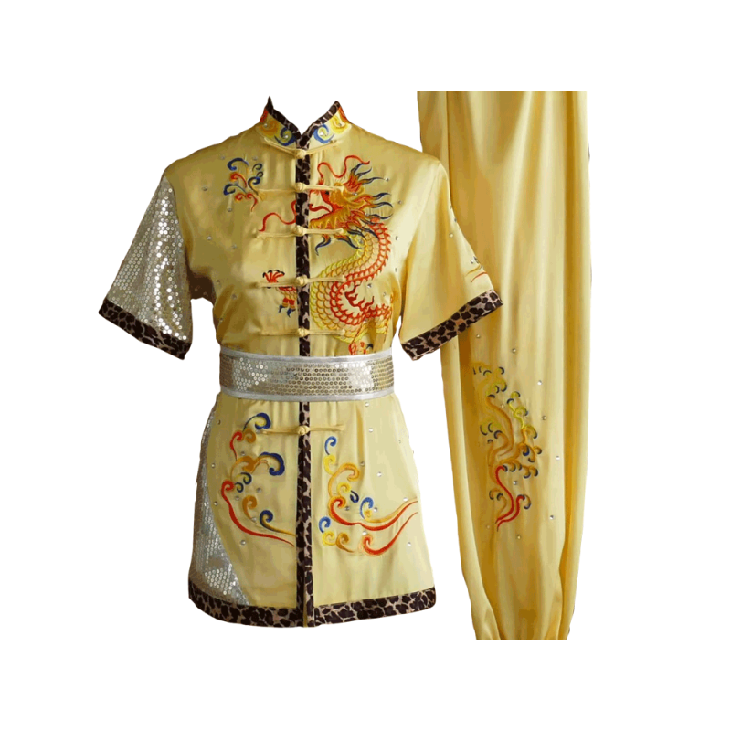 Pale Yellow Uniform with Red Dragon Embroidery (Pre-Order) - UC2024-012