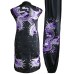 Black Southern Style Kung Fu Uniform with Purple Dragon Embroidery, customizable in size and color