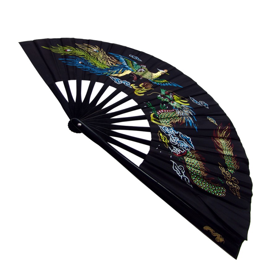 Black Dragon Phoenix Tai Chi Kung Fu Bamboo Rib Fan (Fan06) – A Symbol of Yin-Yang Harmony