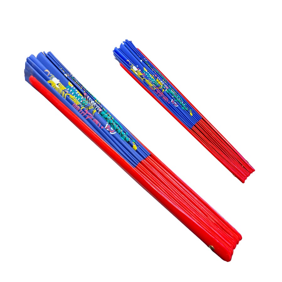 Blue Dragon Phoenix Tai Chi Kung Fu Fan (Fan16) – Red Bamboo Ribs & Loud Snapping Sound