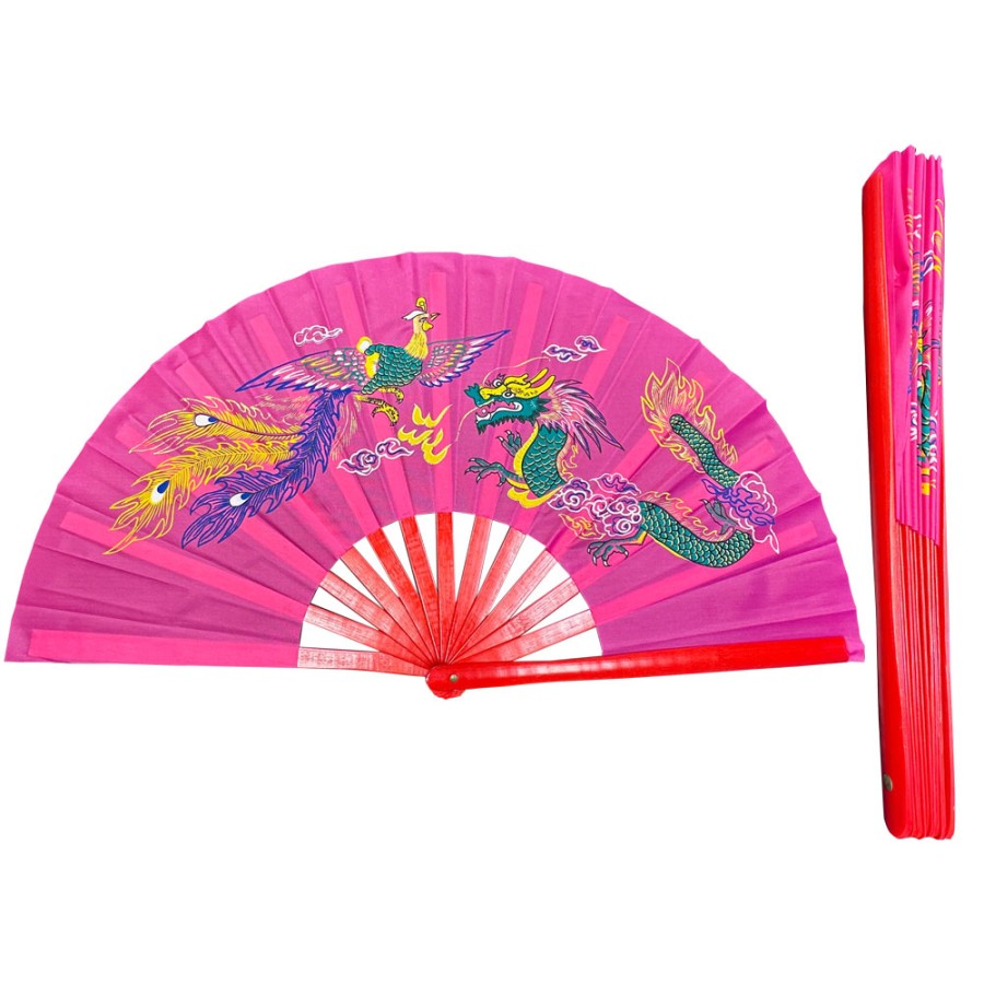 Pink Dragon Phoenix Tai Chi Kung Fu Fan (Fan28)