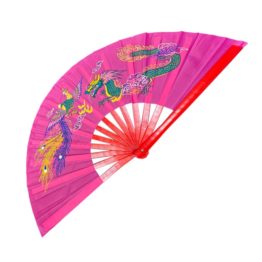 Pink Dragon Phoenix Tai Chi Kung Fu Fan (Fan28)