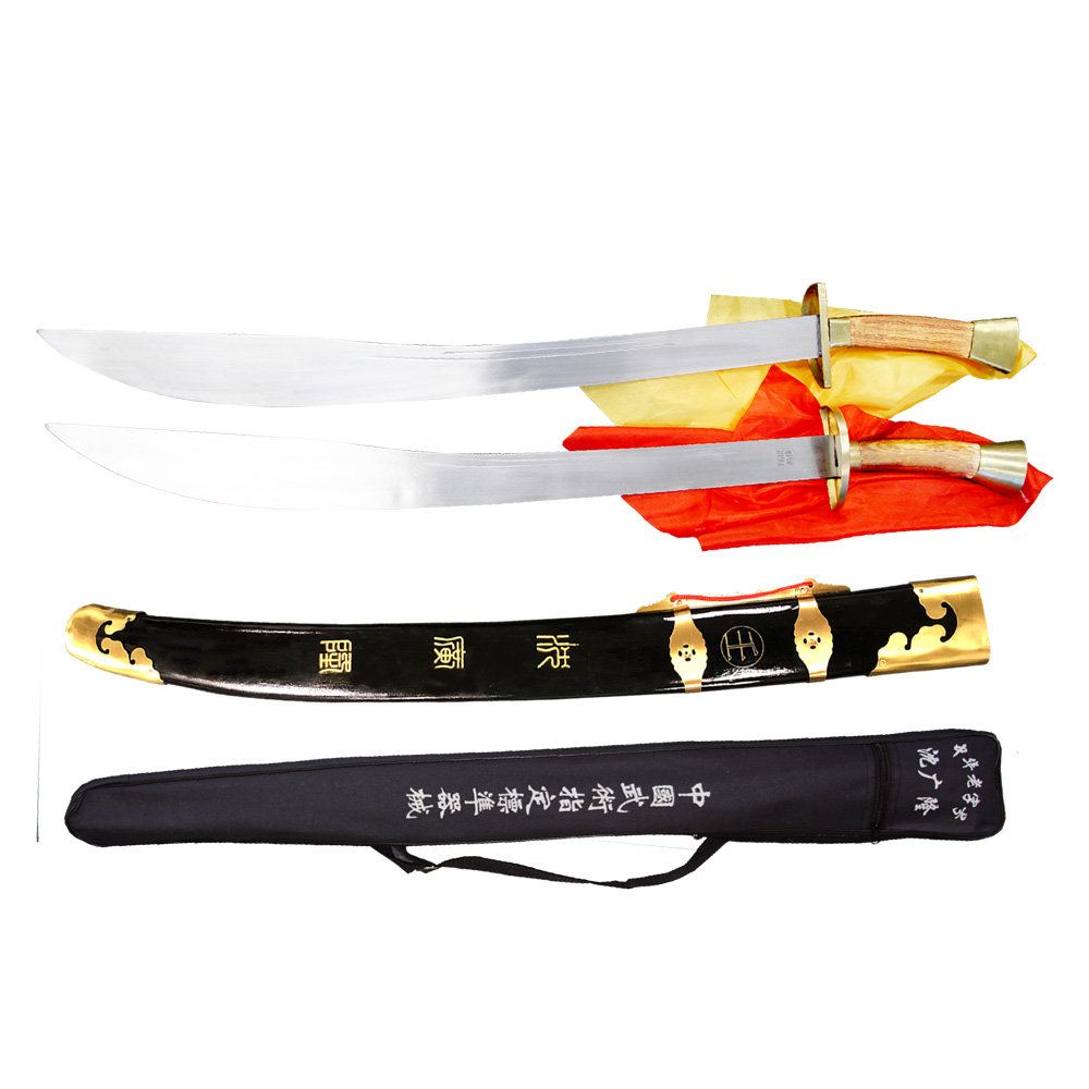 TDS011 Double Traditional Broadsword with black scabbard