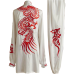 White Martial Arts Uniform with Dragon Embroidery for Competitions and Performances