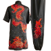 Black Martial Arts Uniform with Red Dragon Embroidery for Competitions and Performances