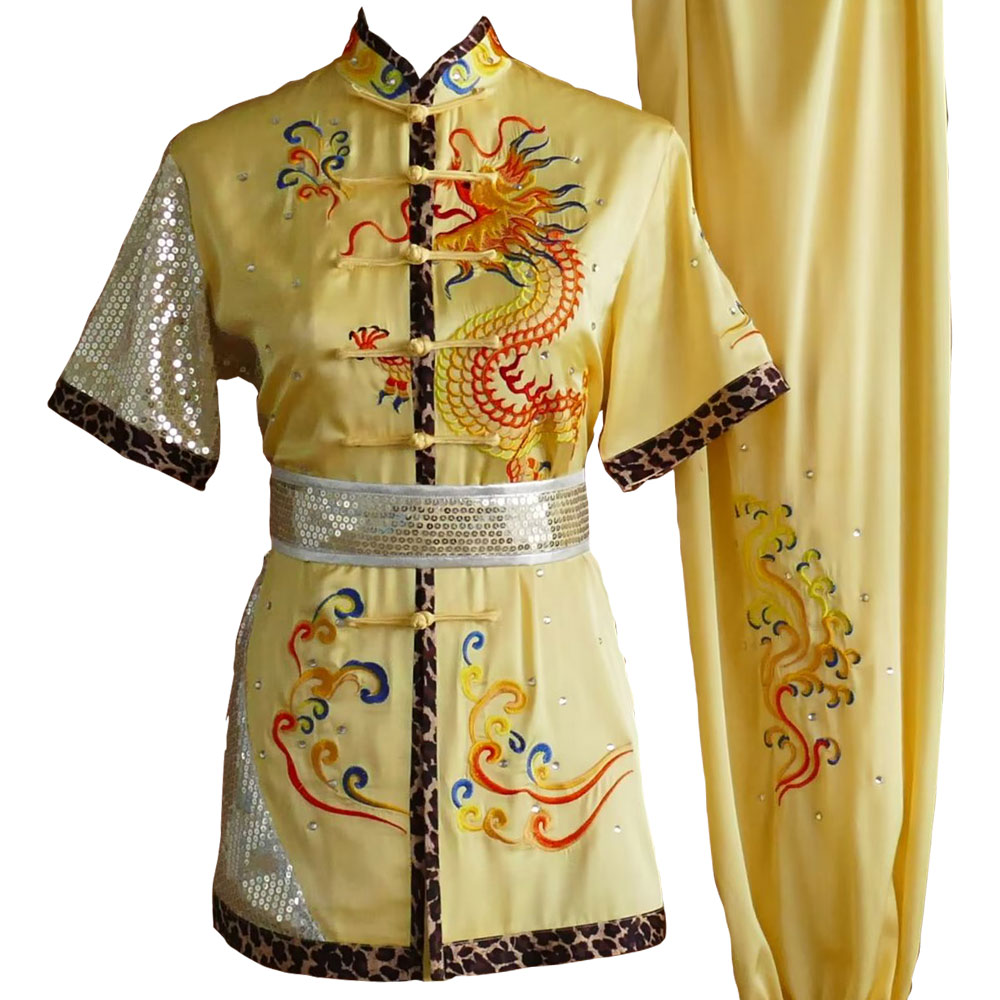 Pale Yellow Uniform with Red Dragon Embroidery (Pre-Order) - UC2024-012