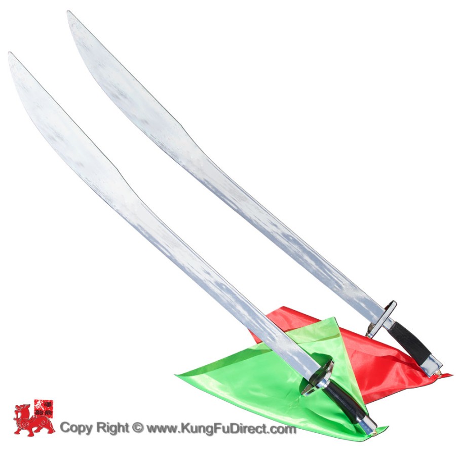 Wushu Kungfu Twin Broadsword (WSS011) with Flexible, Flap Blades