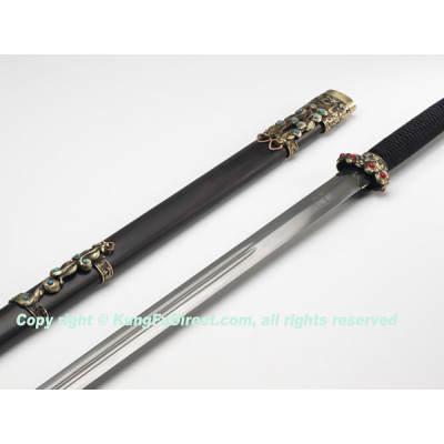 HD621 -Han Ding Both hands Sword -Water wave pattern 汉鼎花纹钢双手剑