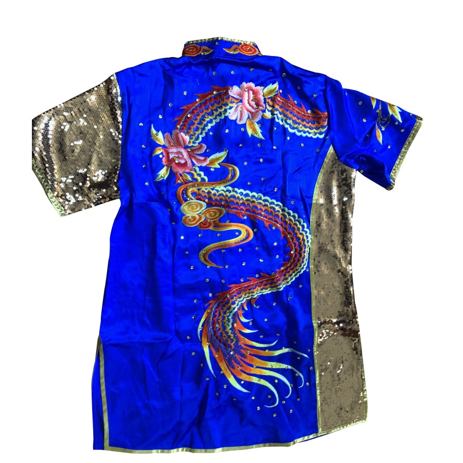 PSU028 – Blue Dragon Embroidery Silk Kung Fu Uniform