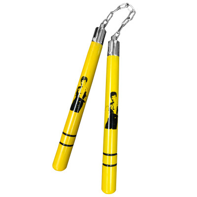 Yellow Nunchucks with Bruce Lee Action Design – SF017