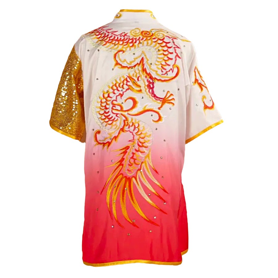 UC035 - White/Red Uniform with Dragon Embroidery