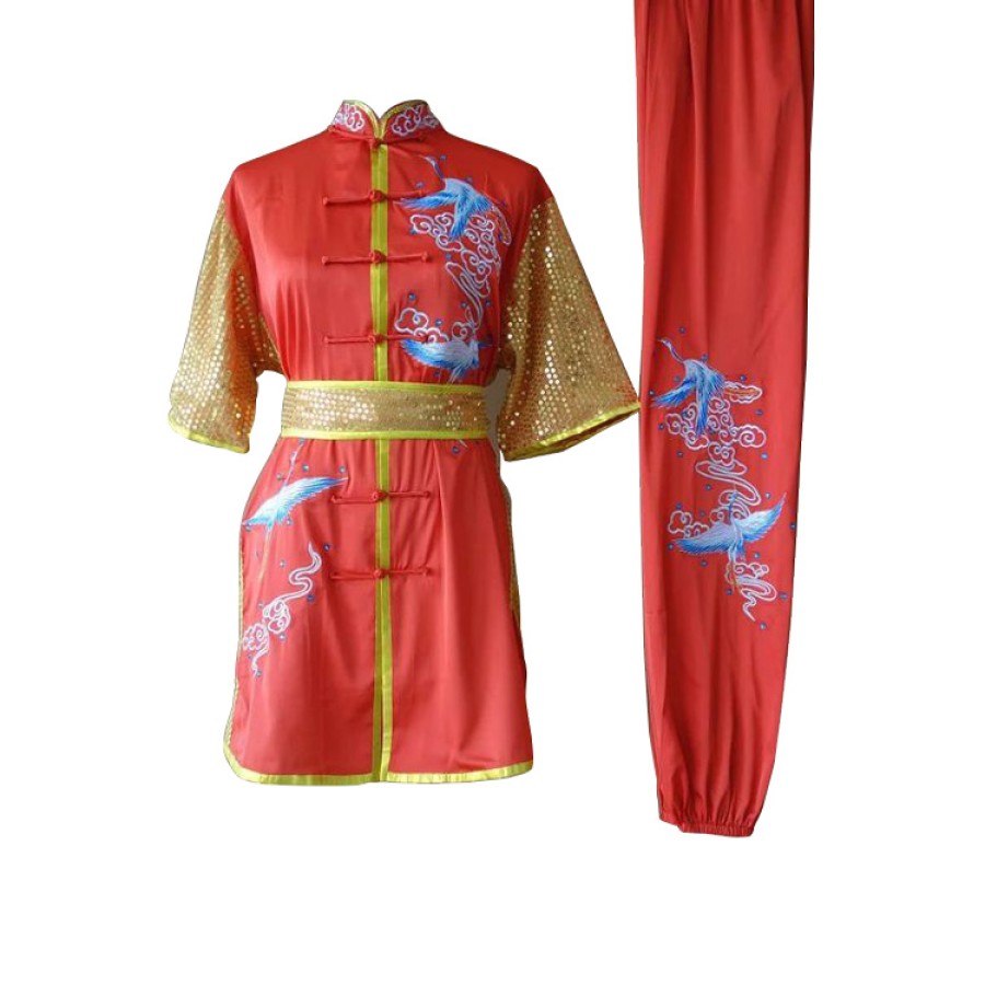 UC089 - Red Uniform with Phoenix Embroidery