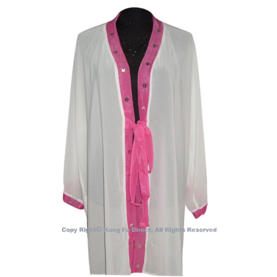 UC130 - White Shawl with Magenta Trim