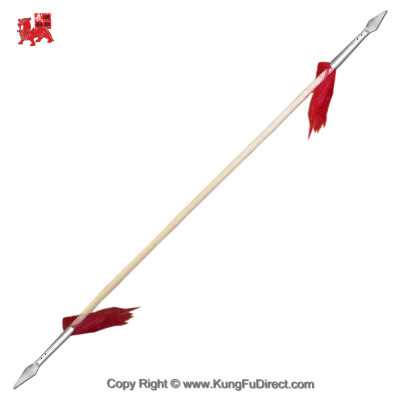 Double Headed Wushu Spear with 10" Spear Heads (中抢头双头抢) - WSL004-2